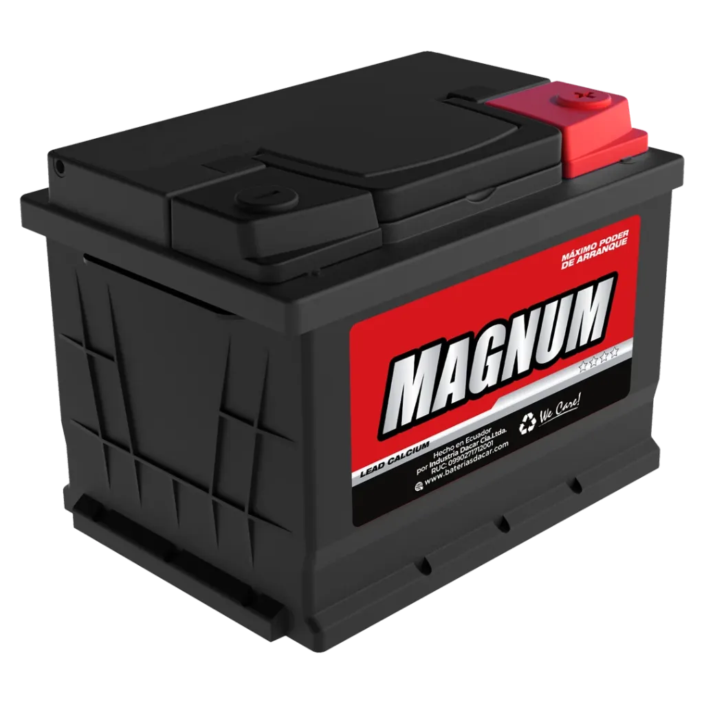 Batería Magnum 42-60 sobre franja metálica, certificada por Industrias Dacar